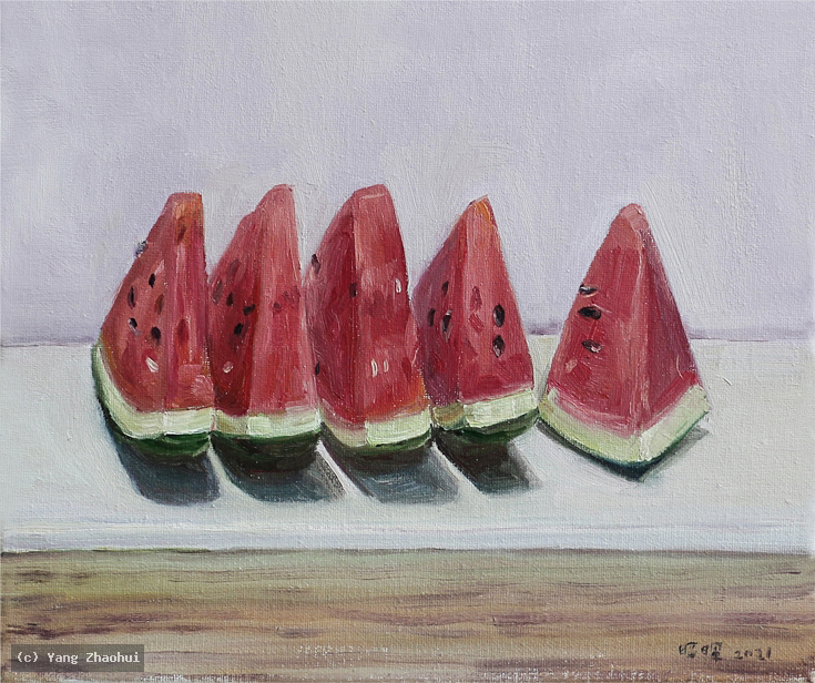 Artist Yang Zhaohui, Artist Zhaohui Yang, Artist Zhao hui Yang, Yang Zhaohui artwork, China contemporary art, original artwork, original painting, Chinese robe, still life, oil painting, acrylic paint